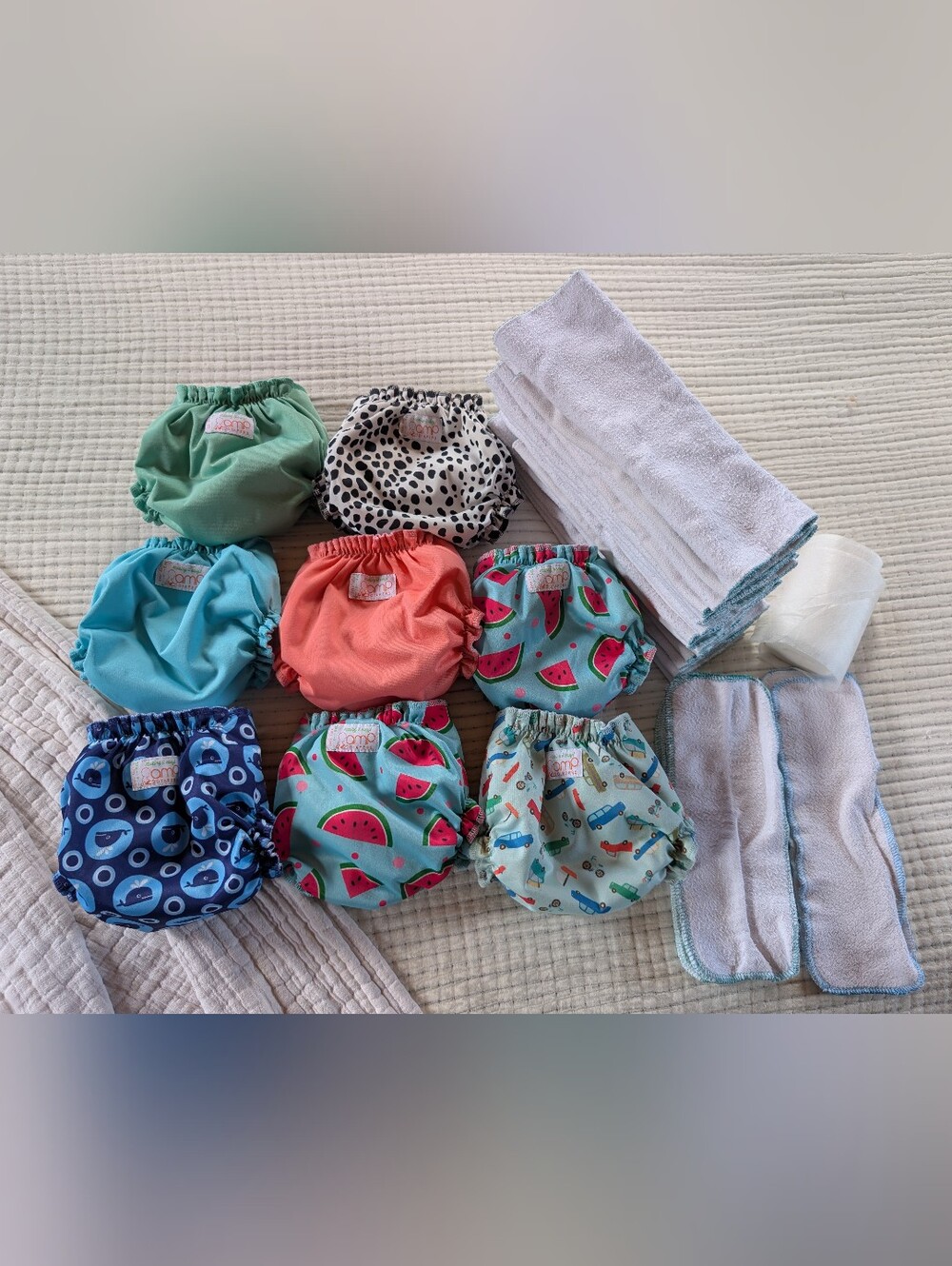 AMP One Size Pocket Cloth Diaper Lot With Inserts